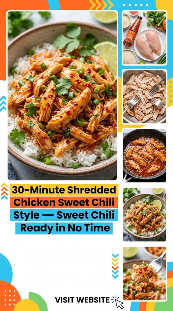 30-Minute Shredded Chicken Sweet Chili Style – Ready in No Time